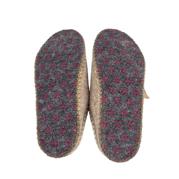 Haflinger AS Classic Slippers Mens EU42 US 9 Brown Natural Wool Felt Slip On - Picture 8 of 12